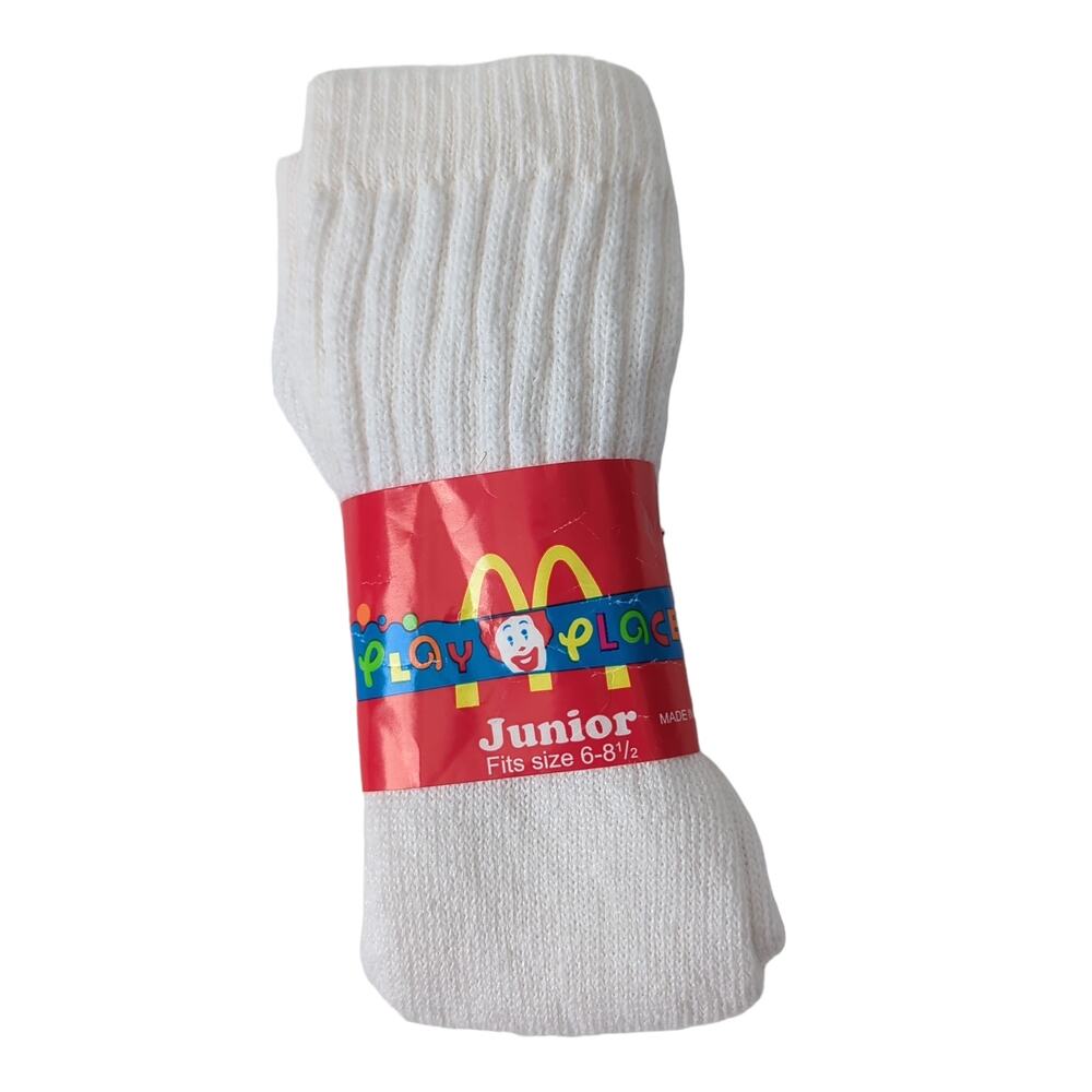 NWT Vintage Kids Socks McDonalds Playplace Junior Size 6-8 1/2 Child Unisex 80s